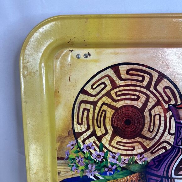 Metal Lap Tray Vintage Pottery Southwestern Native Retro Y2k Granny Core - Picture 11 of 11